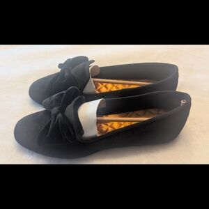 Birdies Black Velvet Bow Loafers 7.5